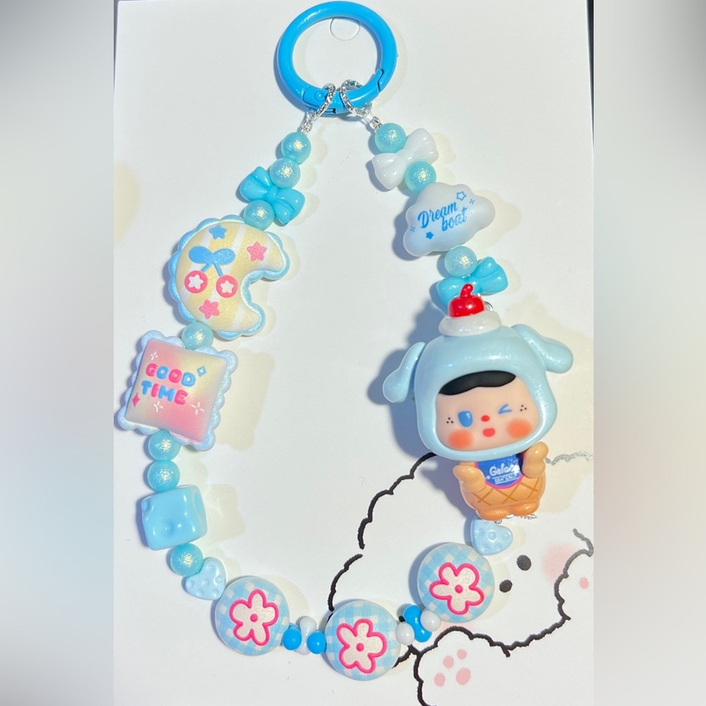 Blue Themed Beads With “BaoBao” Bean